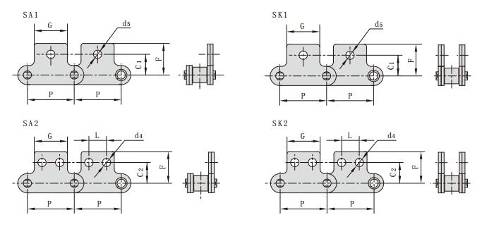 C20<font color='red'>80S</font>S_不銹鋼雙節(jié)距輸送鏈