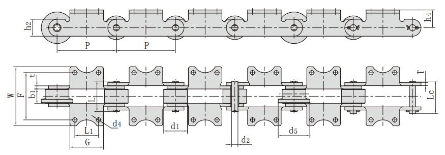 <font color='red'>P125F4</font>3A2_帶附板輸送鏈 輸送